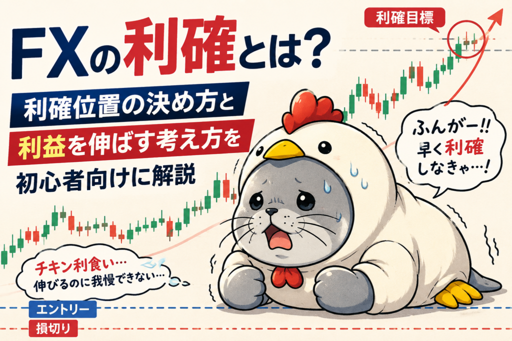 FXの利確位置と利益を伸ばす考え方を解説するアイキャッチ画像