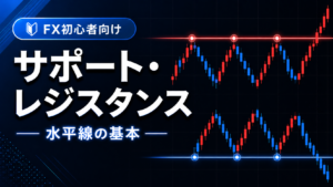 FXのサポートライン・レジスタンスラインと水平線の引き方を初心者向けに解説する記事のアイキャッチ